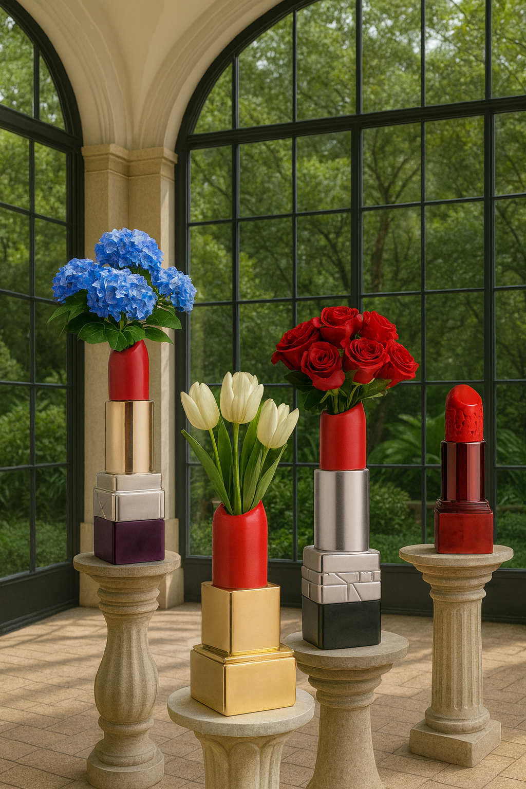 Vase en céramique forme rouge à lèvres