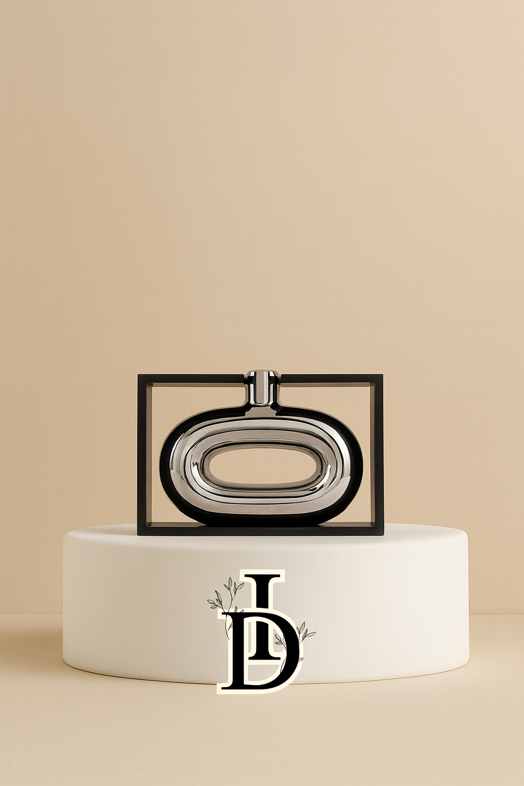 Vase en céramique argenté avec cadre creux