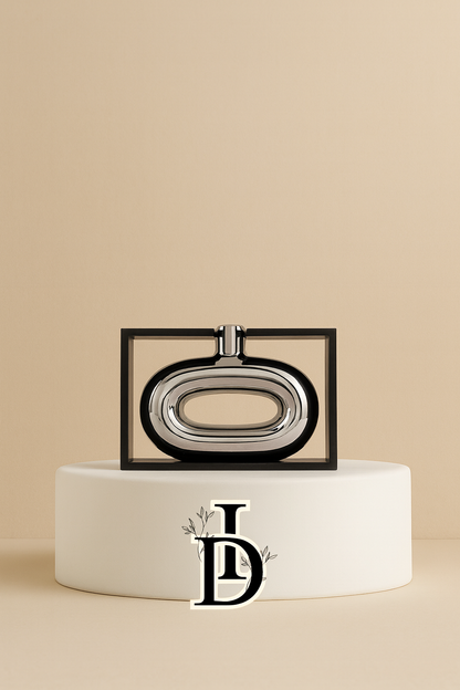 Vase en céramique argenté avec cadre creux