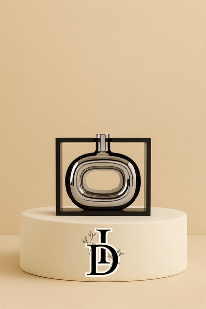 Vase en céramique argenté avec cadre creux