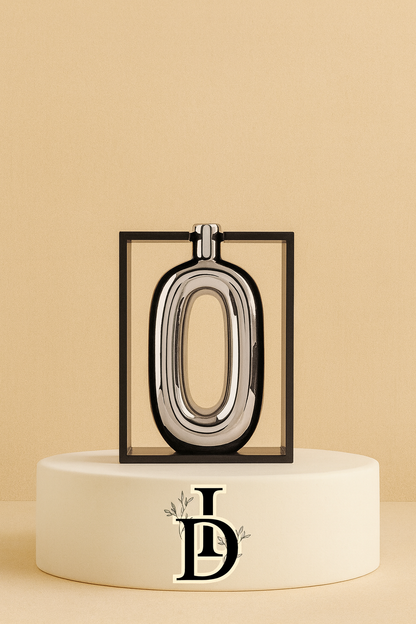 Vase en céramique argenté avec cadre creux