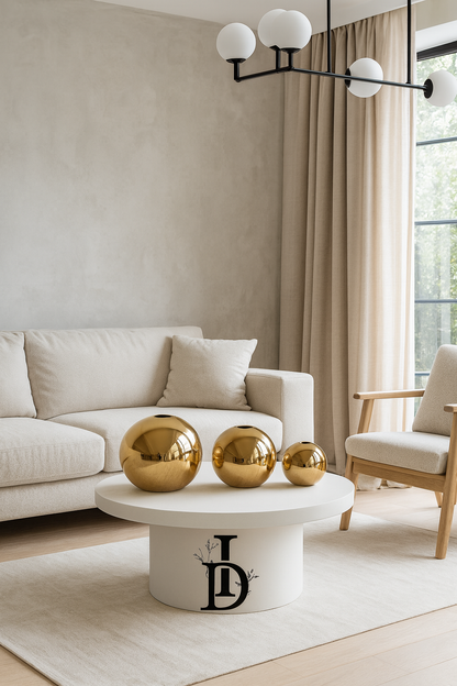 Vase boule en céramique dorée plaquée