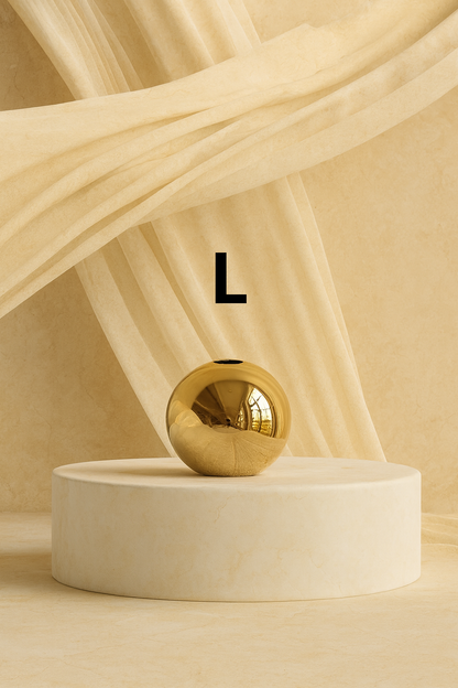 Vase boule en céramique dorée plaquée