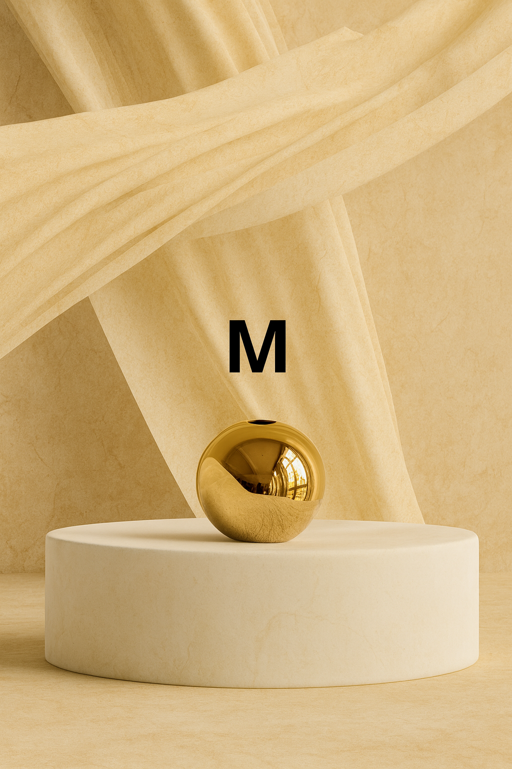 Vase boule en céramique dorée plaquée