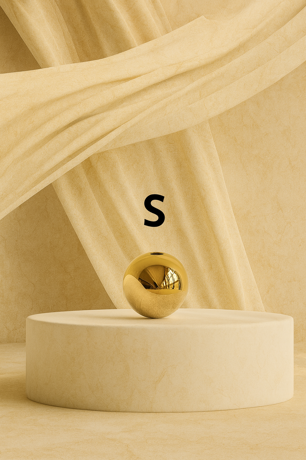 Vase boule en céramique dorée plaquée