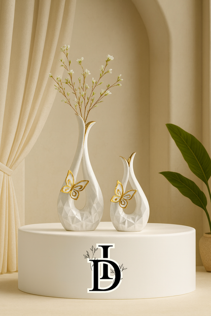 Vase créatif en céramique avec fleurs séchées