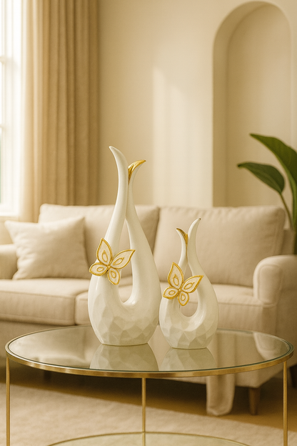 Vase créatif en céramique avec fleurs séchées