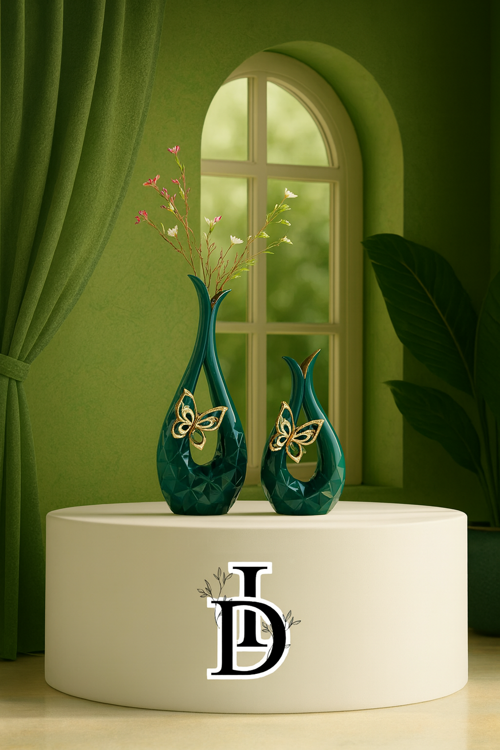 Vase créatif en céramique avec fleurs séchées