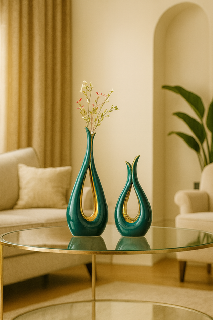 Vase créatif en céramique avec fleurs séchées