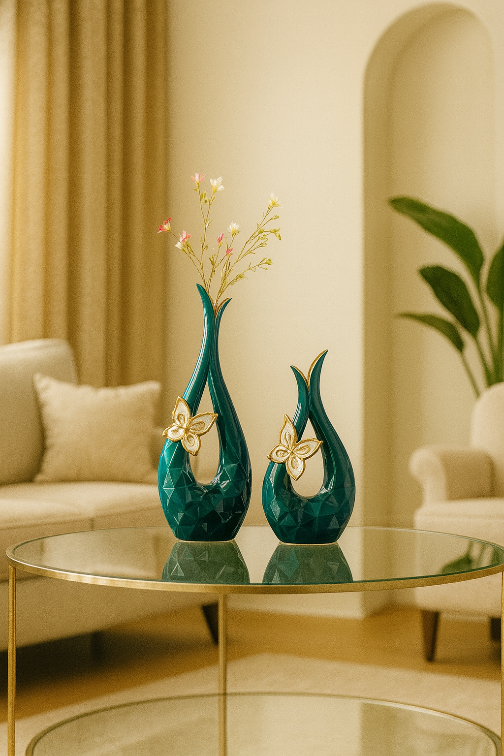 Vase créatif en céramique avec fleurs séchées