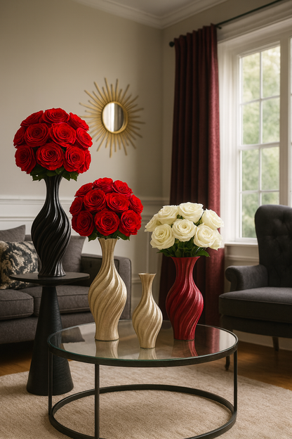 Vase décoratif abstrait nordique en métal torsadé