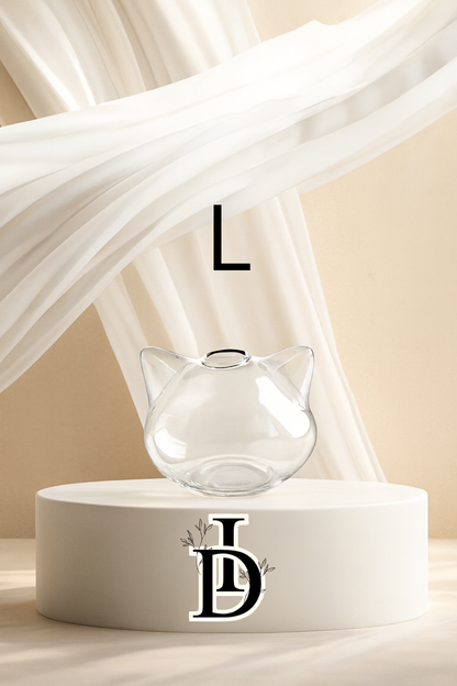 Vase en verre en forme de chat