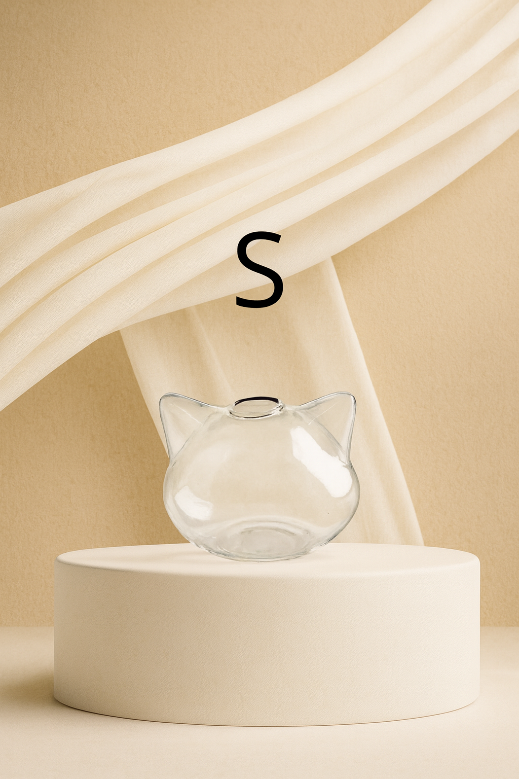 Vase en verre en forme de chat