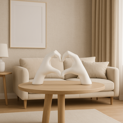 Statue Main Dorée en Forme de Cœur