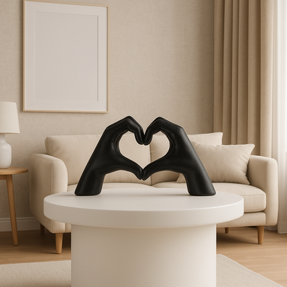 Statue Main Dorée en Forme de Cœur