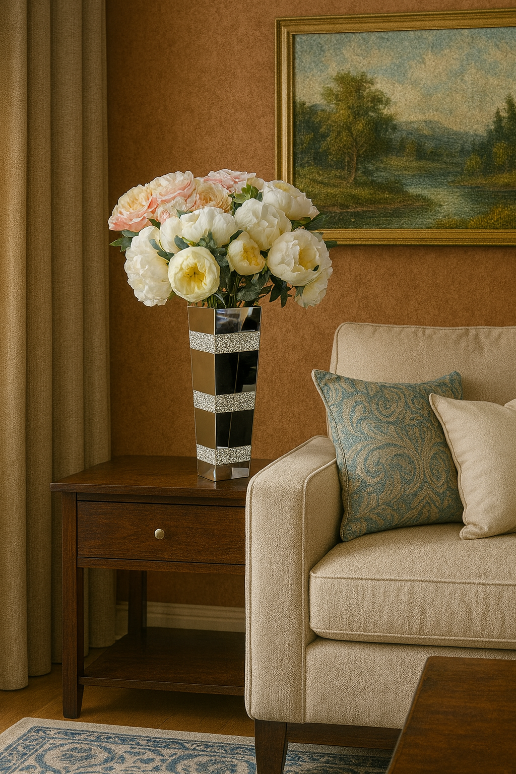 Vase décoratif en verre avec diamants