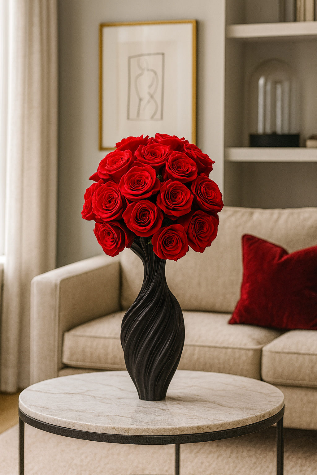 Vase décoratif abstrait nordique en métal torsadé