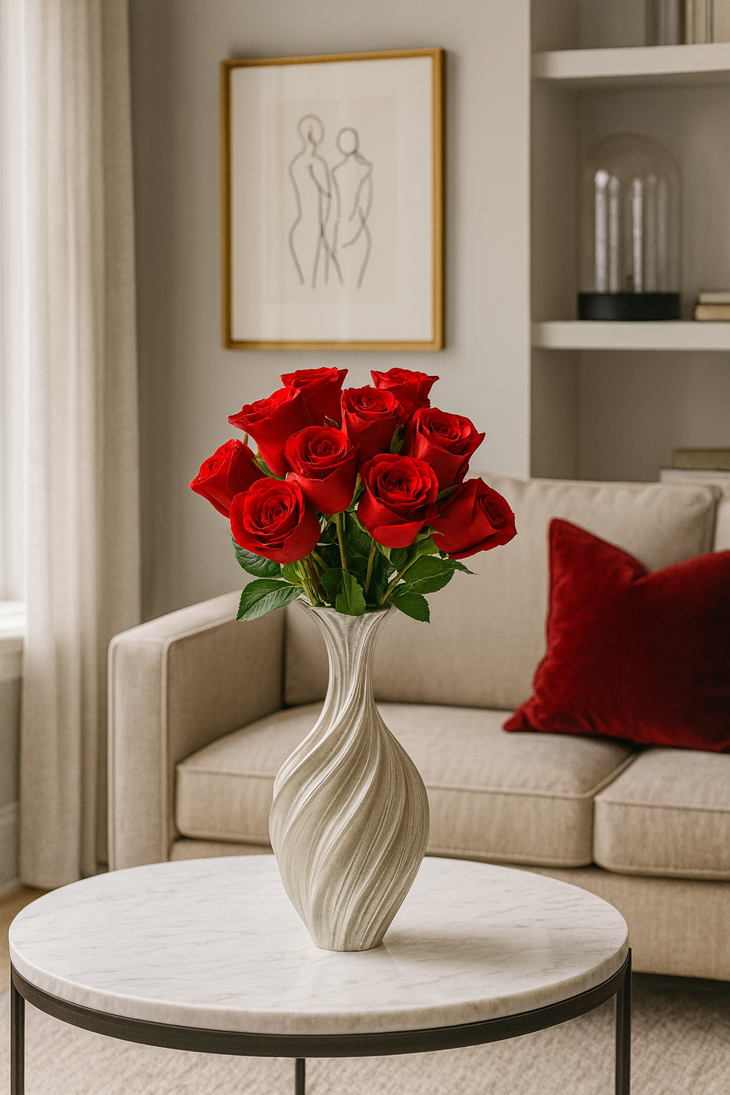 Vase décoratif abstrait nordique en métal torsadé