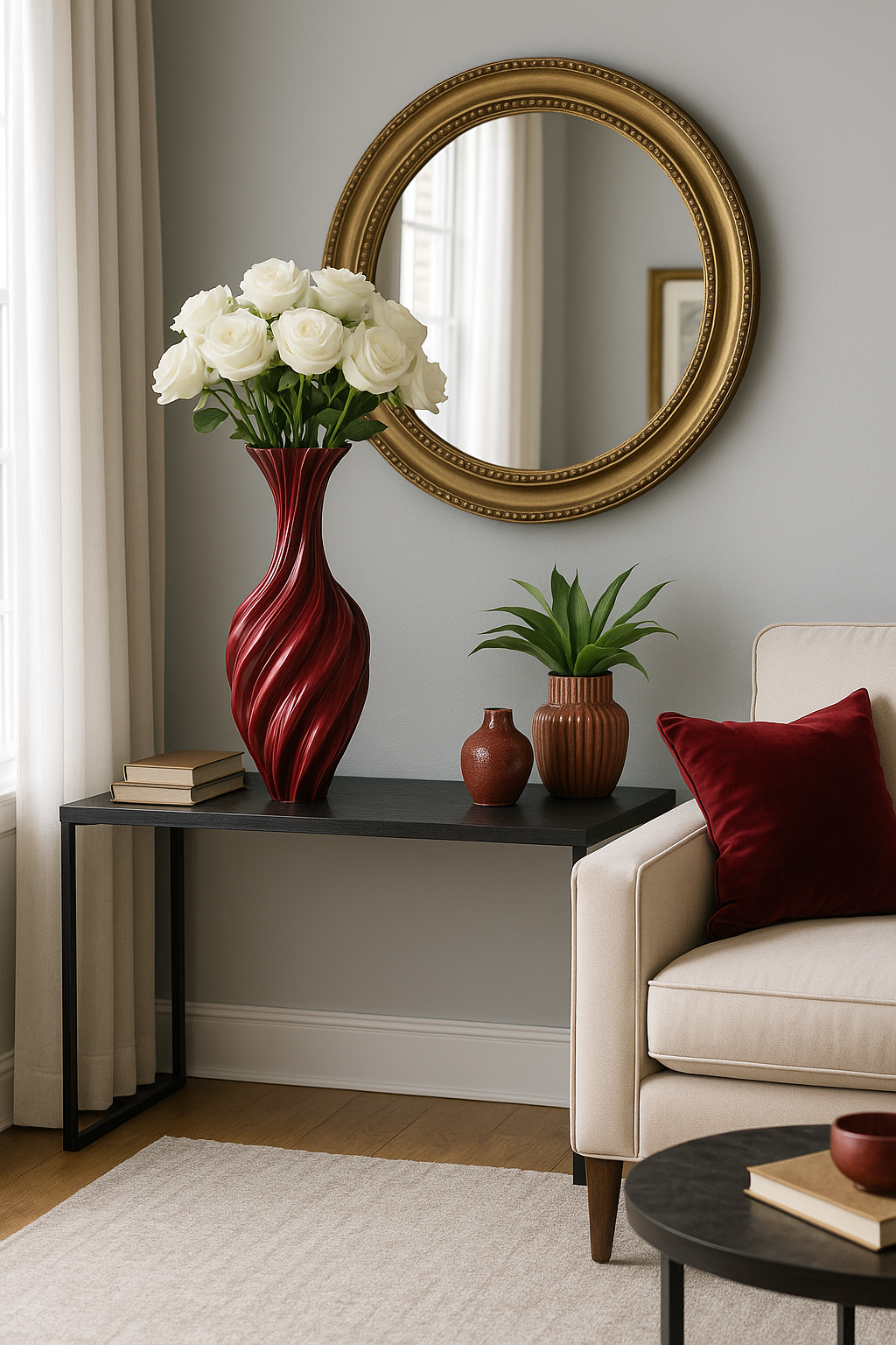 Vase décoratif abstrait nordique en métal torsadé