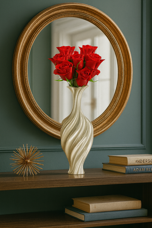 Vase décoratif abstrait nordique en métal torsadé