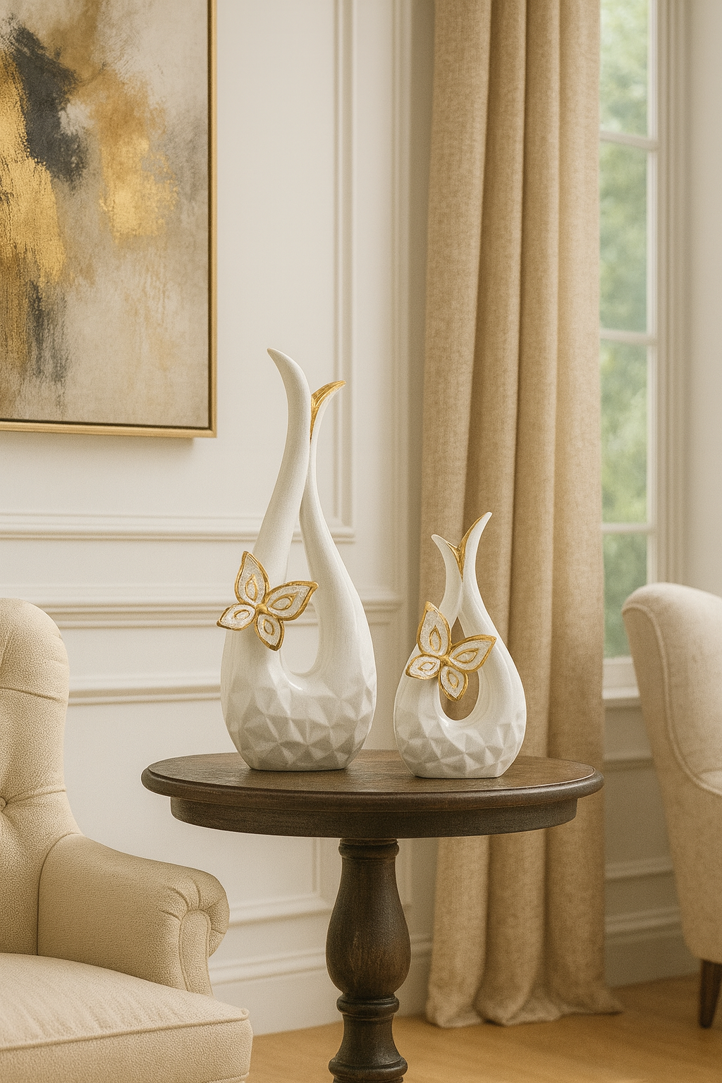 Vase créatif en céramique avec fleurs séchées