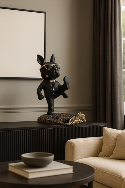 Sculpture Bouledogue Porte-Téléphone