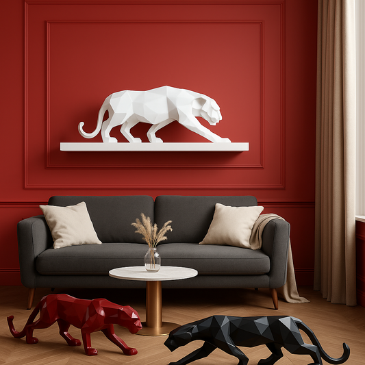 Statue Panthère Sculpture Géométrique Moderne