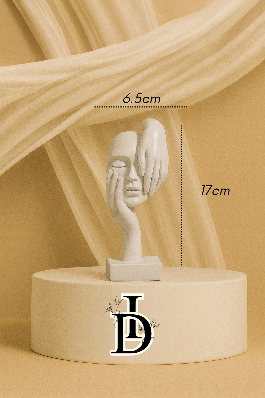 Statue Masque Abstrait en Résine en Blanc