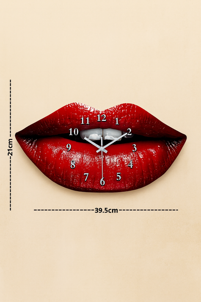 Horloge Murale Lèvres Rouges