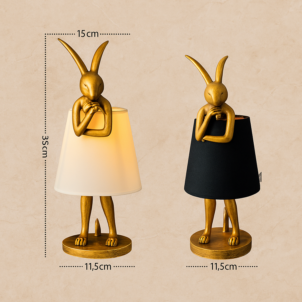 Lampe Lapin Mid-Century – Lampe de Table USB