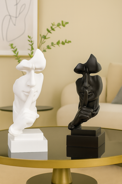 Statue Visage Silence – Sculpture Moderne “Chut” Décoration Design