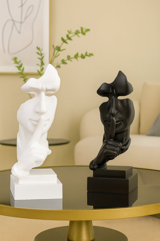 Statue Visage Silence – Sculpture Moderne “Chut” Décoration Design