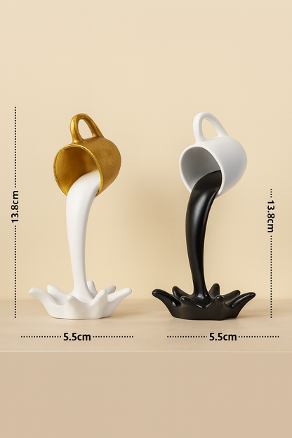 Décorations Tasses Café Dorées & Noires