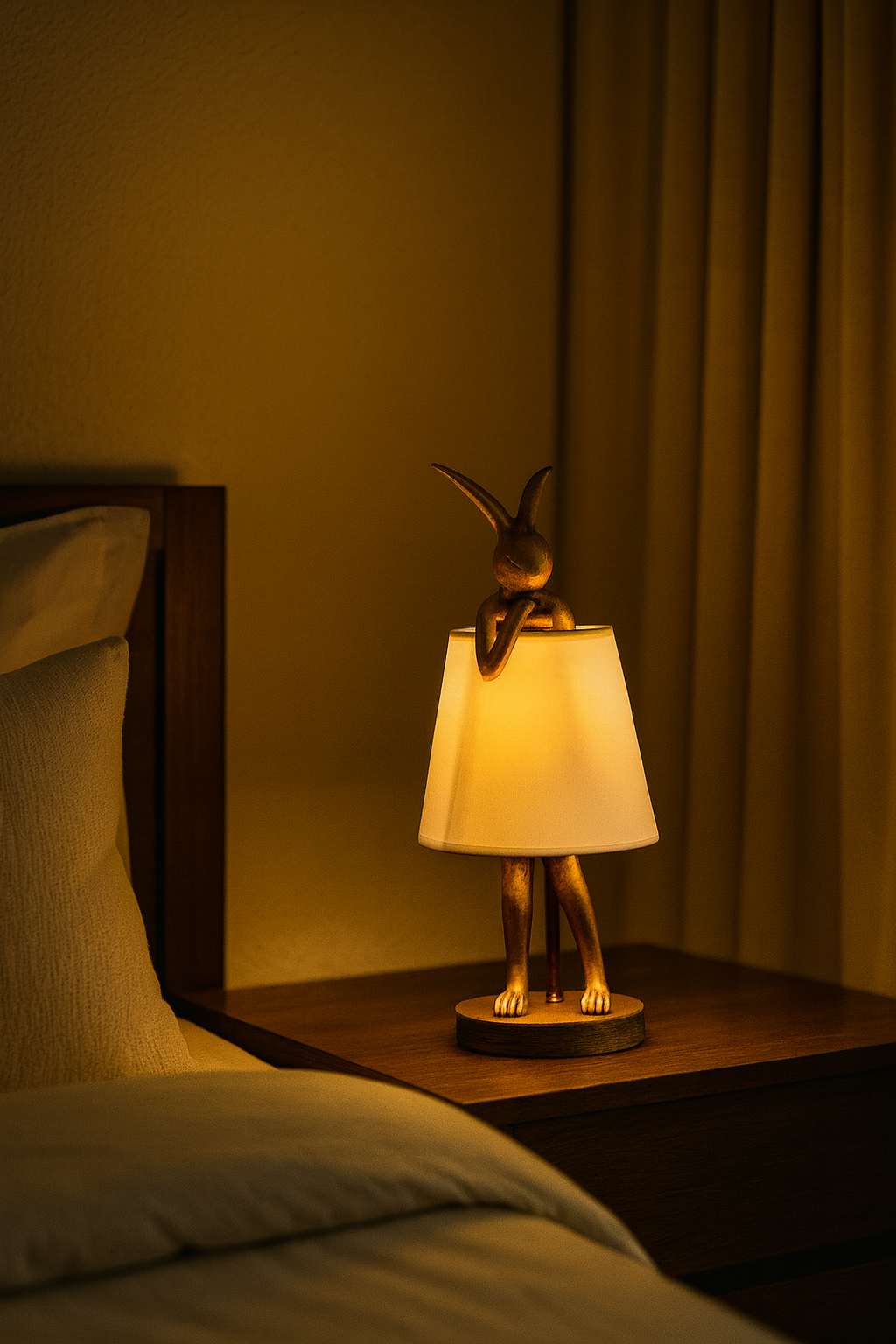 Lampe Lapin Mid-Century – Lampe de Table USB
