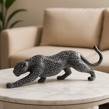 Statue Léopard Géométrique en Résine