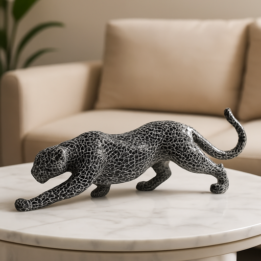 Statue Léopard Géométrique en Résine