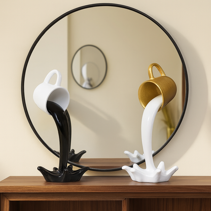 Décorations Tasses Café Dorées & Noires