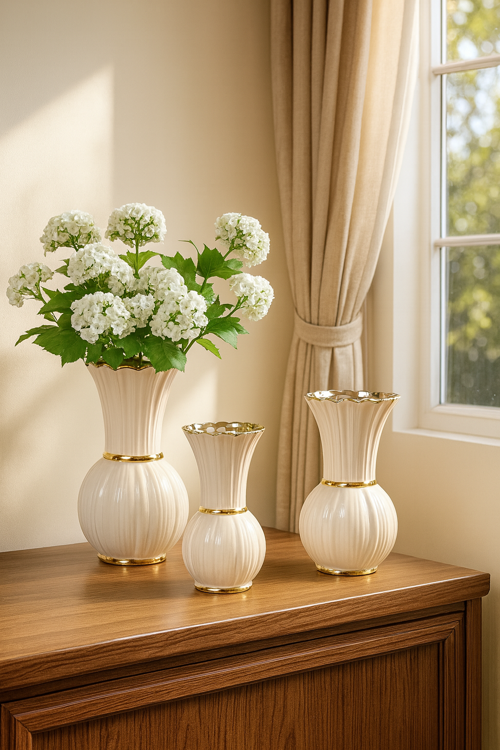 Vase Rond en Céramique Style Français